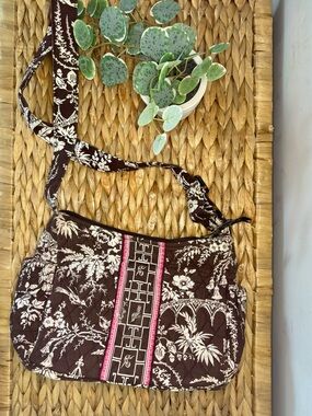 Vera Bradley Brown & Pink Quilted Floral Bag